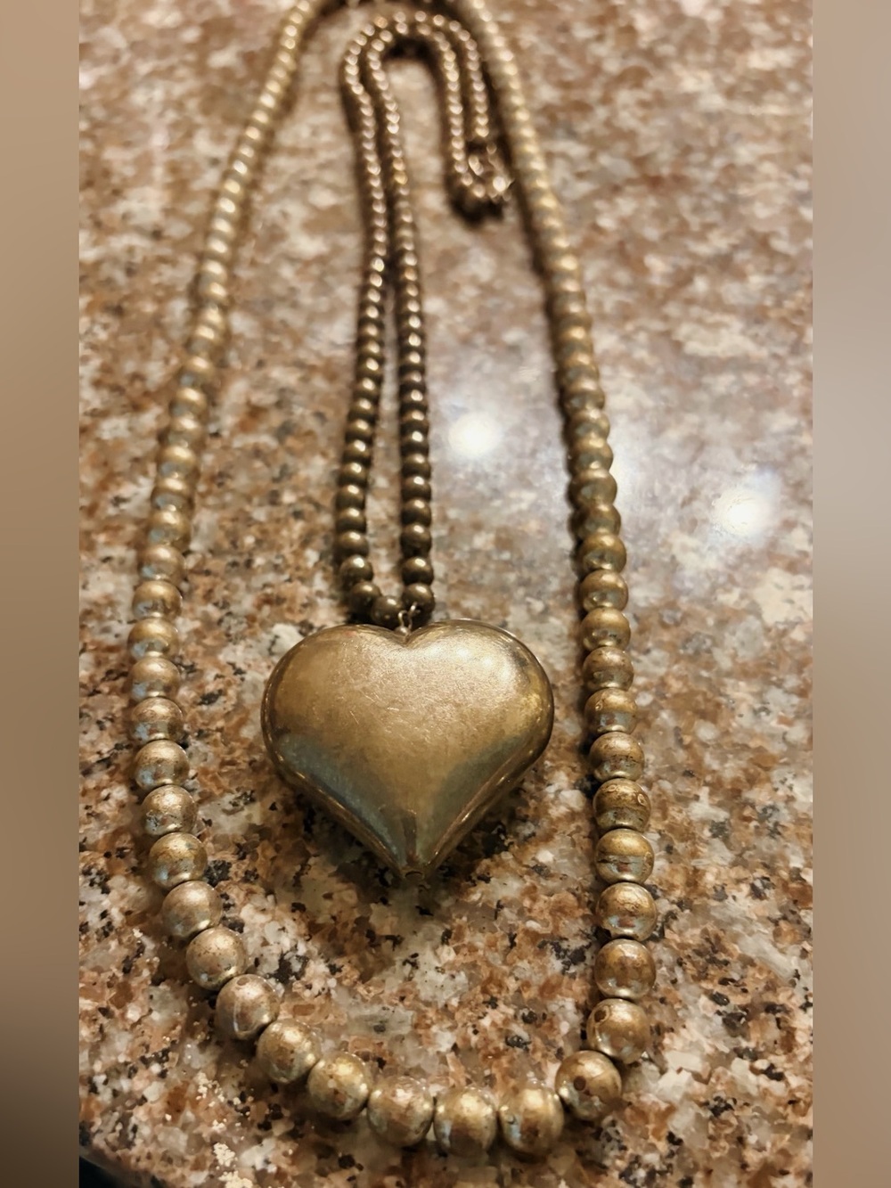 Gold Silver Tone Heart Beaded Necklace -set Women's Jewelry - Picture 1 of 4